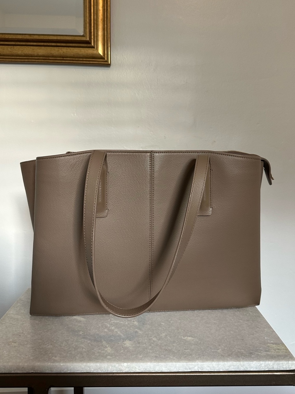 Freja Paloma Tote Taupe Leather Tote Bag - Sleek Everyday Tote